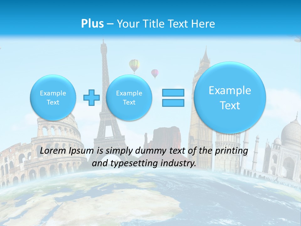 A Blue Sky With A Bunch Of Different Types Of Buildings PowerPoint Template