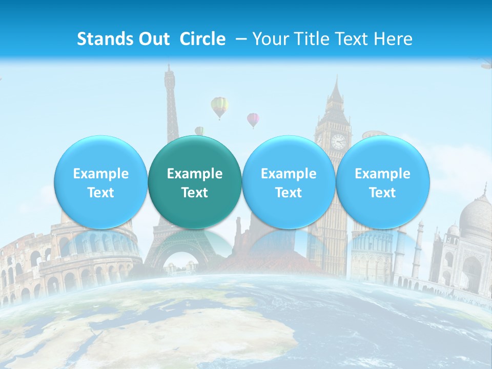 A Blue Sky With A Bunch Of Different Types Of Buildings PowerPoint Template