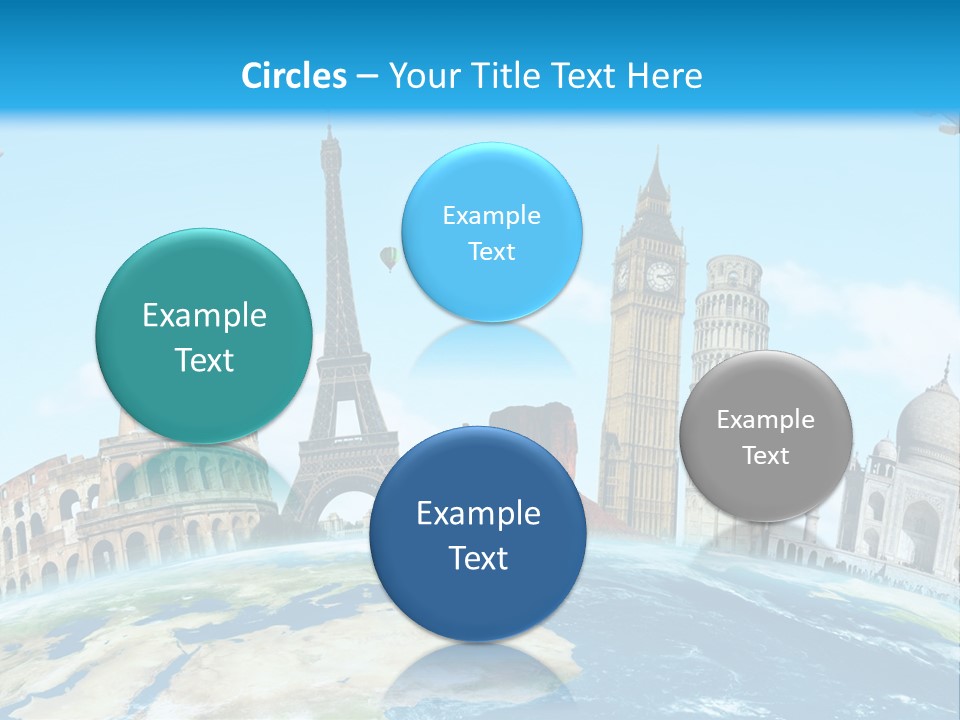 A Blue Sky With A Bunch Of Different Types Of Buildings PowerPoint Template