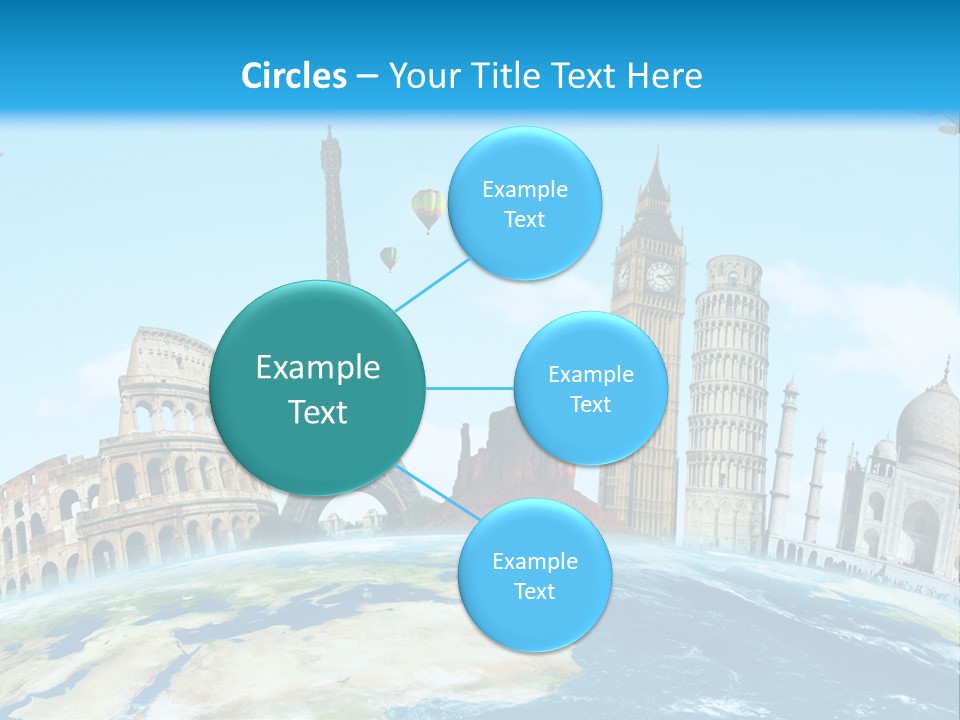 A Blue Sky With A Bunch Of Different Types Of Buildings PowerPoint Template