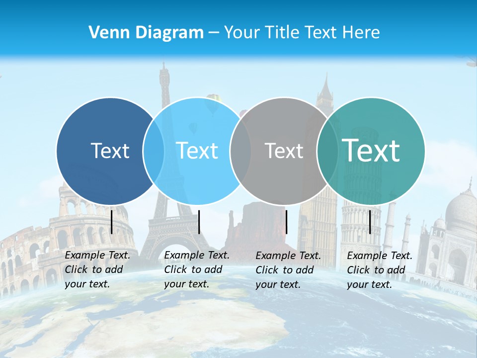 A Blue Sky With A Bunch Of Different Types Of Buildings PowerPoint Template