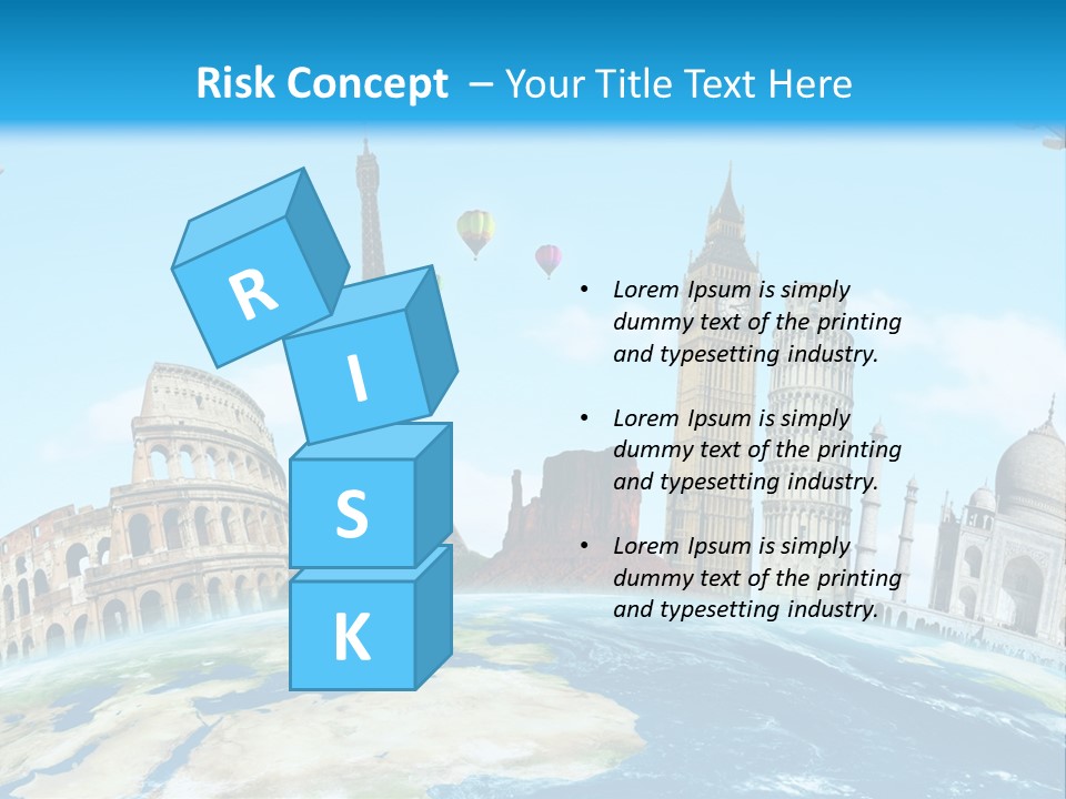 A Blue Sky With A Bunch Of Different Types Of Buildings PowerPoint Template