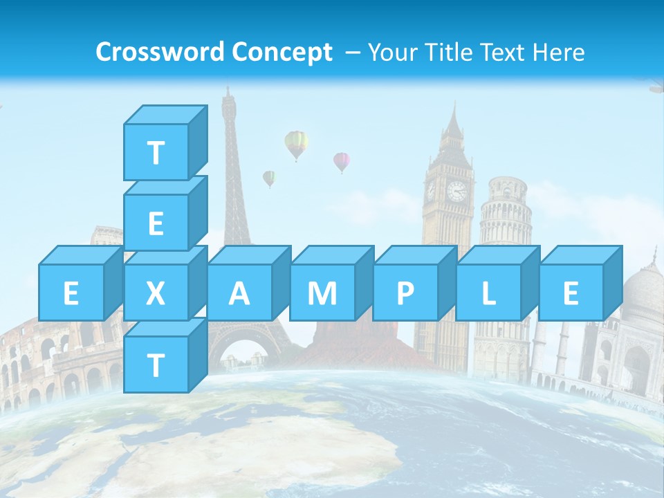 A Blue Sky With A Bunch Of Different Types Of Buildings PowerPoint Template
