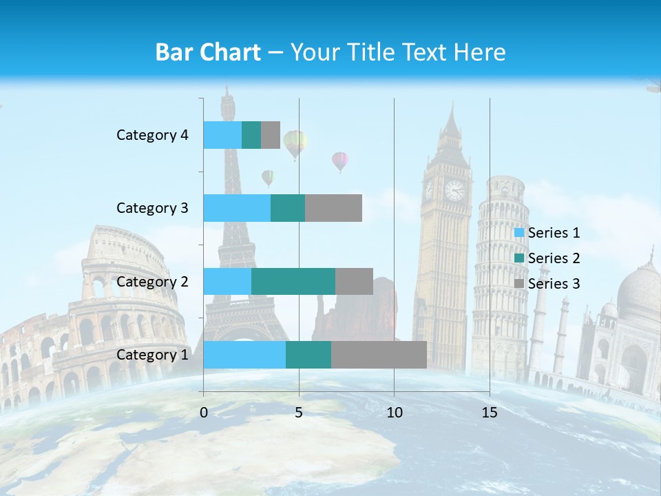 A Blue Sky With A Bunch Of Different Types Of Buildings PowerPoint Template
