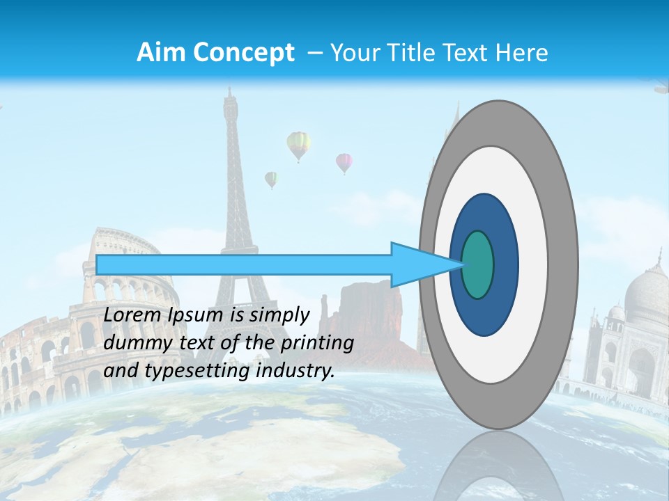 A Blue Sky With A Bunch Of Different Types Of Buildings PowerPoint Template