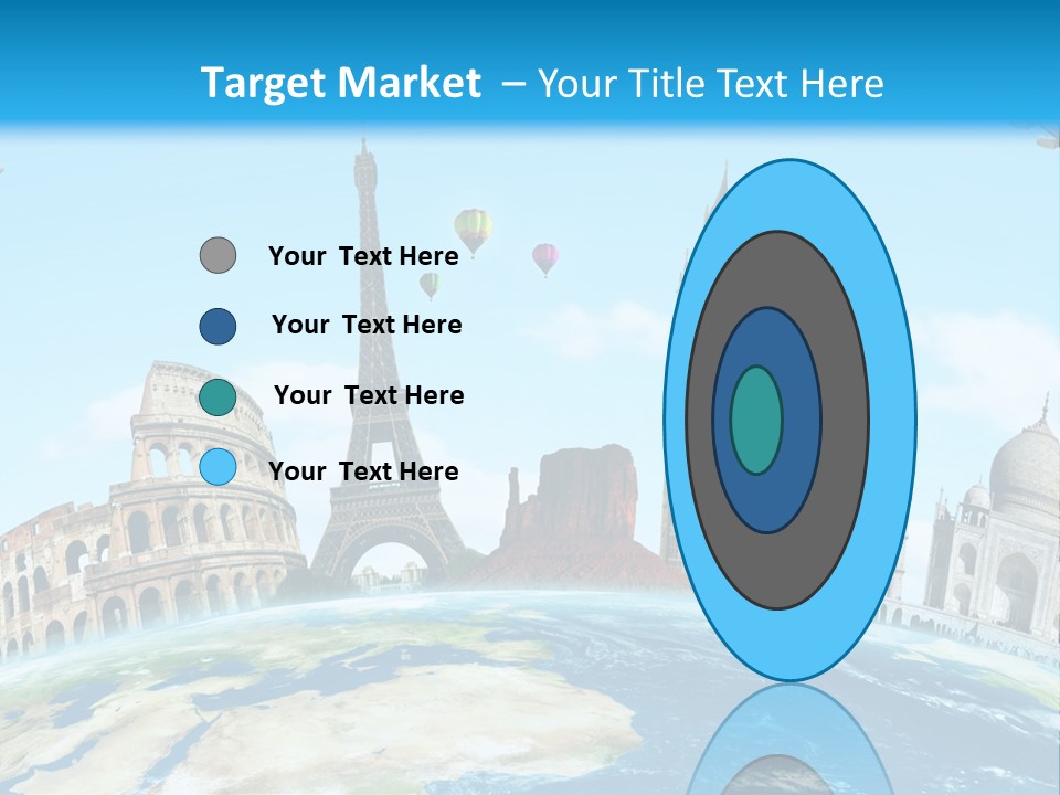 A Blue Sky With A Bunch Of Different Types Of Buildings PowerPoint Template