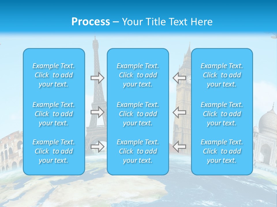 A Blue Sky With A Bunch Of Different Types Of Buildings PowerPoint Template