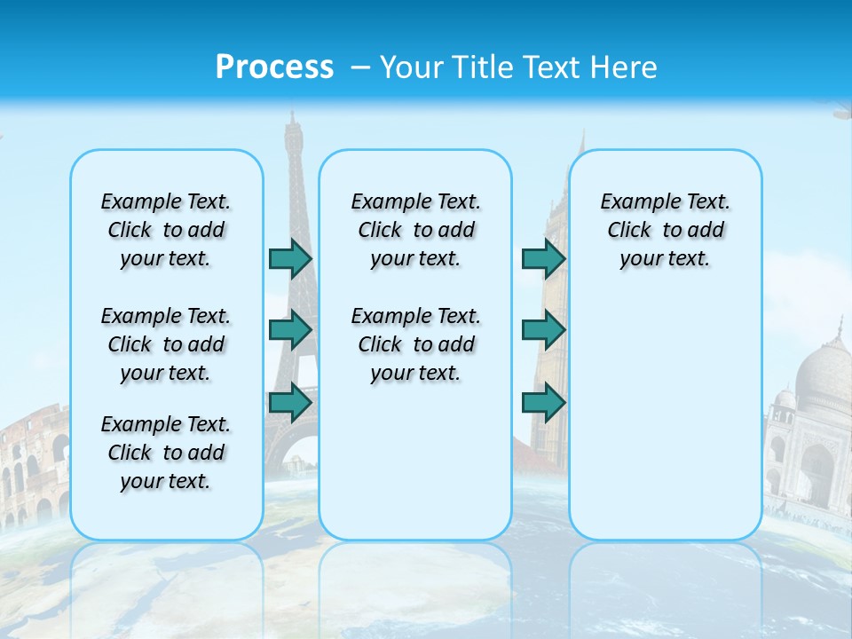 A Blue Sky With A Bunch Of Different Types Of Buildings PowerPoint Template