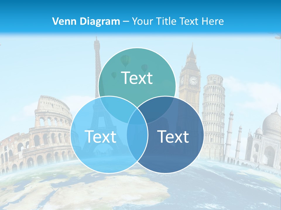 A Blue Sky With A Bunch Of Different Types Of Buildings PowerPoint Template