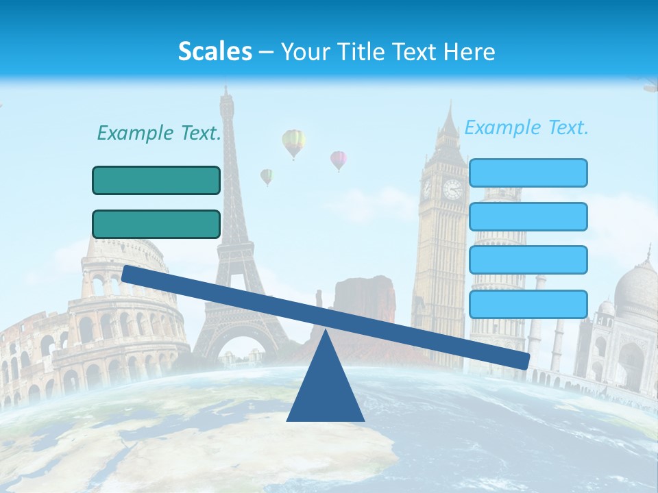 A Blue Sky With A Bunch Of Different Types Of Buildings PowerPoint Template