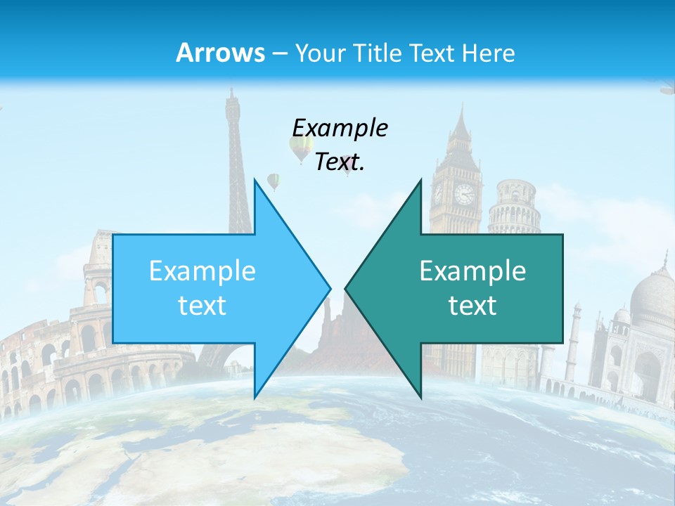 A Blue Sky With A Bunch Of Different Types Of Buildings PowerPoint Template