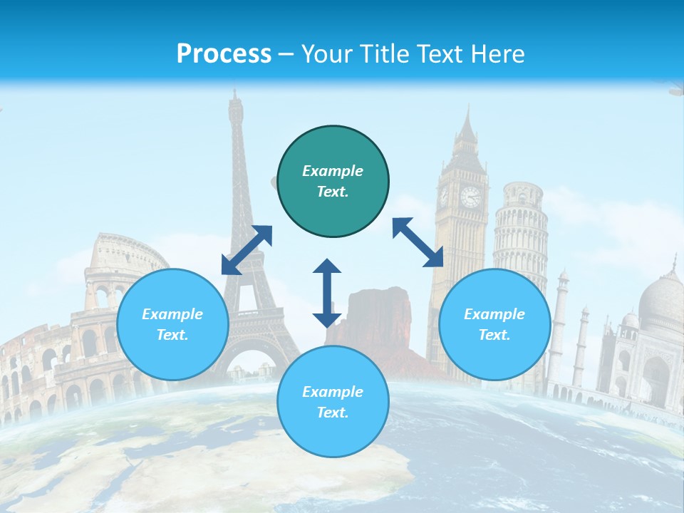 A Blue Sky With A Bunch Of Different Types Of Buildings PowerPoint Template