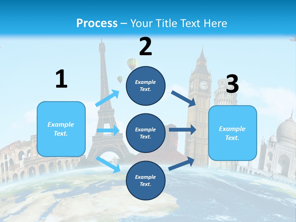 A Blue Sky With A Bunch Of Different Types Of Buildings PowerPoint Template