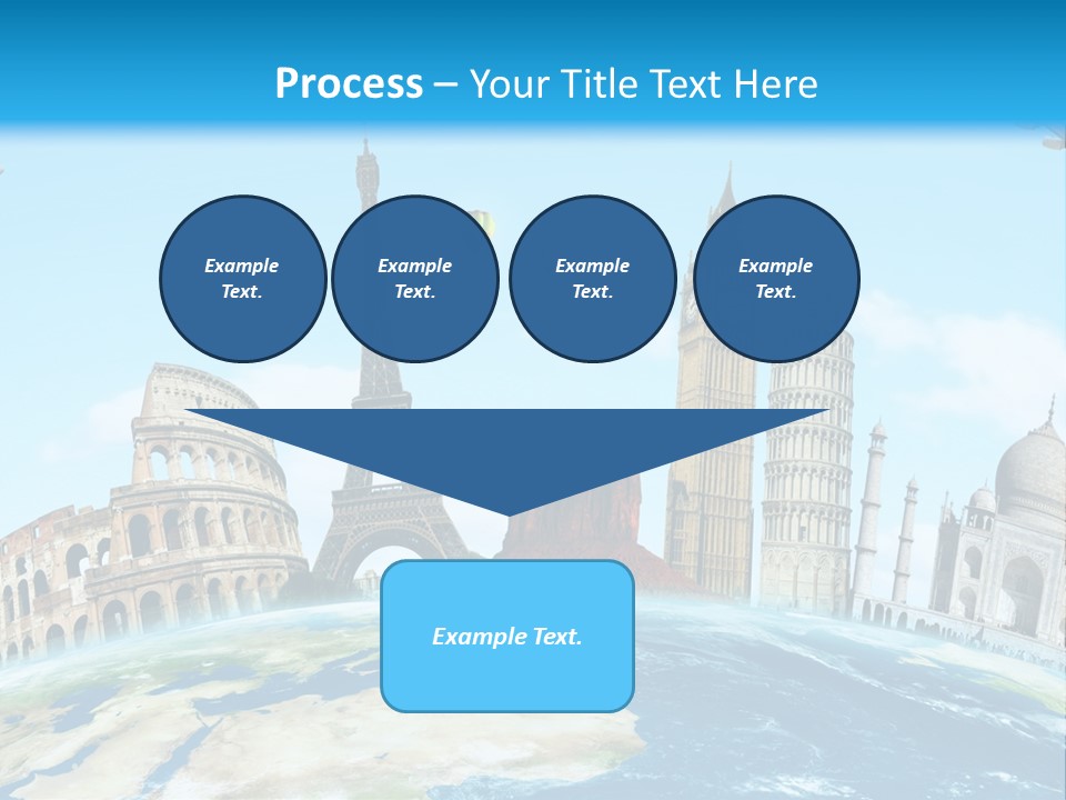 A Blue Sky With A Bunch Of Different Types Of Buildings PowerPoint Template