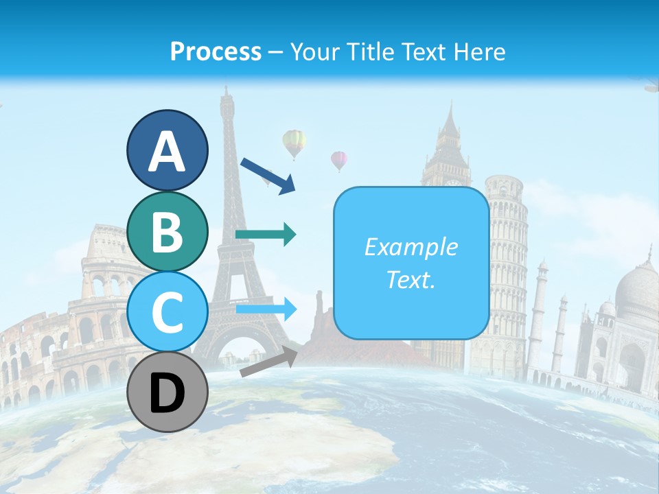 A Blue Sky With A Bunch Of Different Types Of Buildings PowerPoint Template