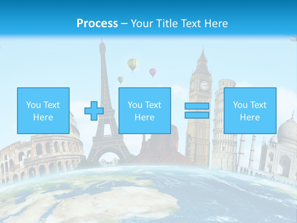 A Blue Sky With A Bunch Of Different Types Of Buildings PowerPoint Template