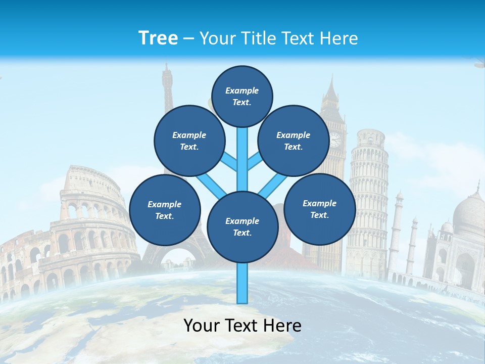 A Blue Sky With A Bunch Of Different Types Of Buildings PowerPoint Template