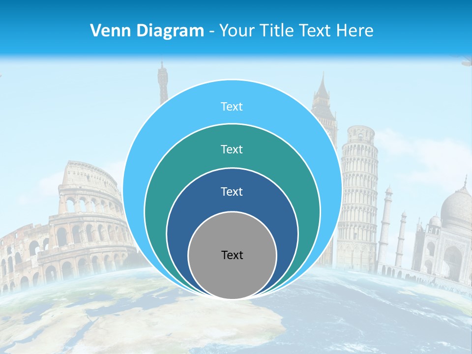 A Blue Sky With A Bunch Of Different Types Of Buildings PowerPoint Template