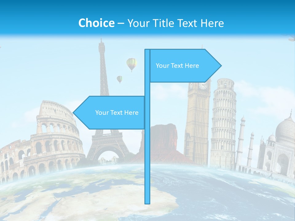 A Blue Sky With A Bunch Of Different Types Of Buildings PowerPoint Template