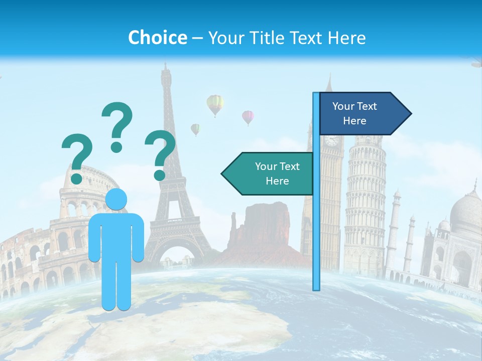A Blue Sky With A Bunch Of Different Types Of Buildings PowerPoint Template