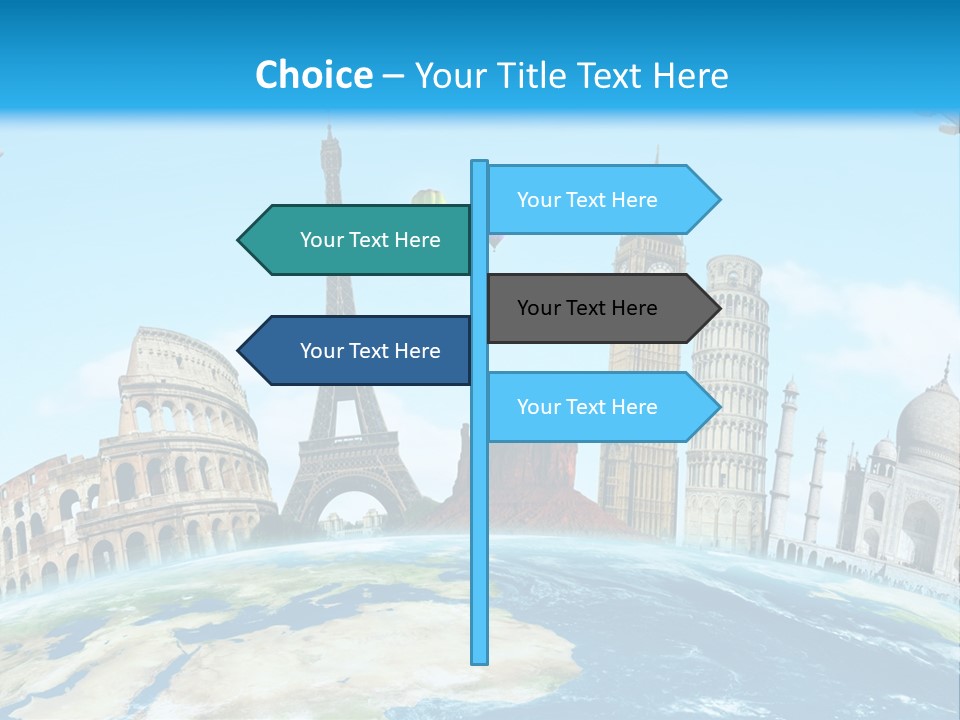A Blue Sky With A Bunch Of Different Types Of Buildings PowerPoint Template