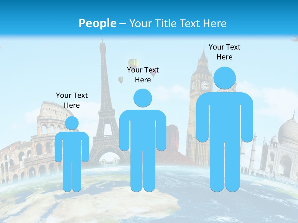 A Blue Sky With A Bunch Of Different Types Of Buildings PowerPoint Template