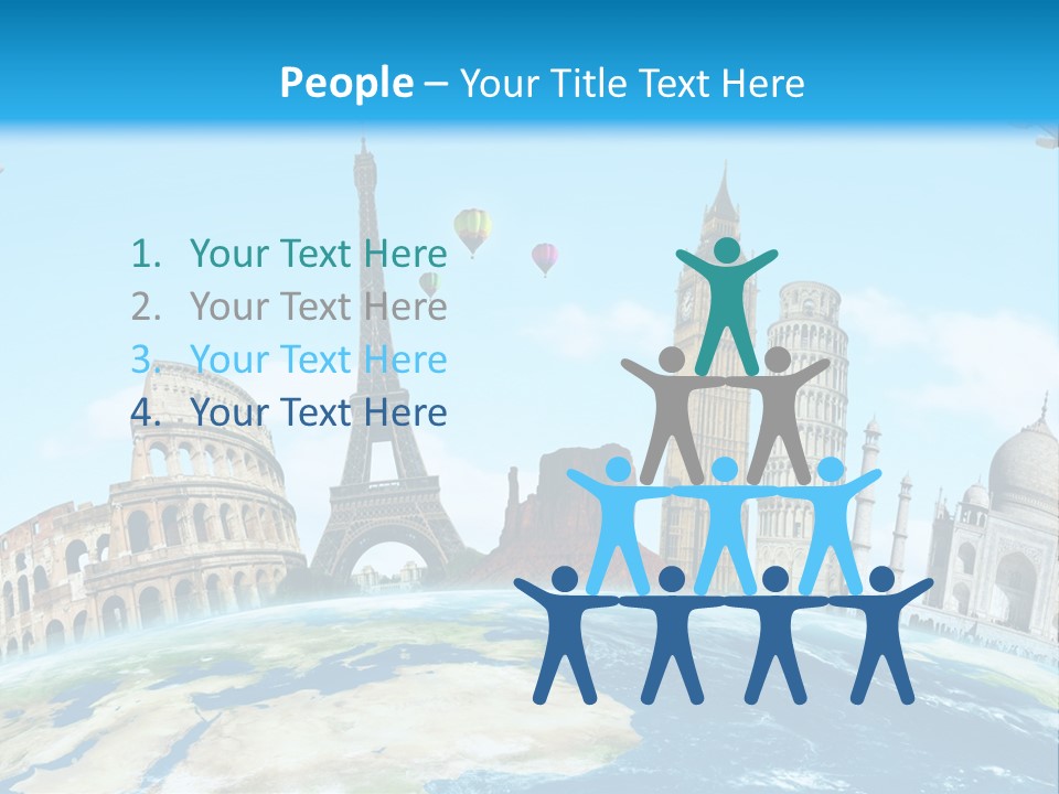 A Blue Sky With A Bunch Of Different Types Of Buildings PowerPoint Template