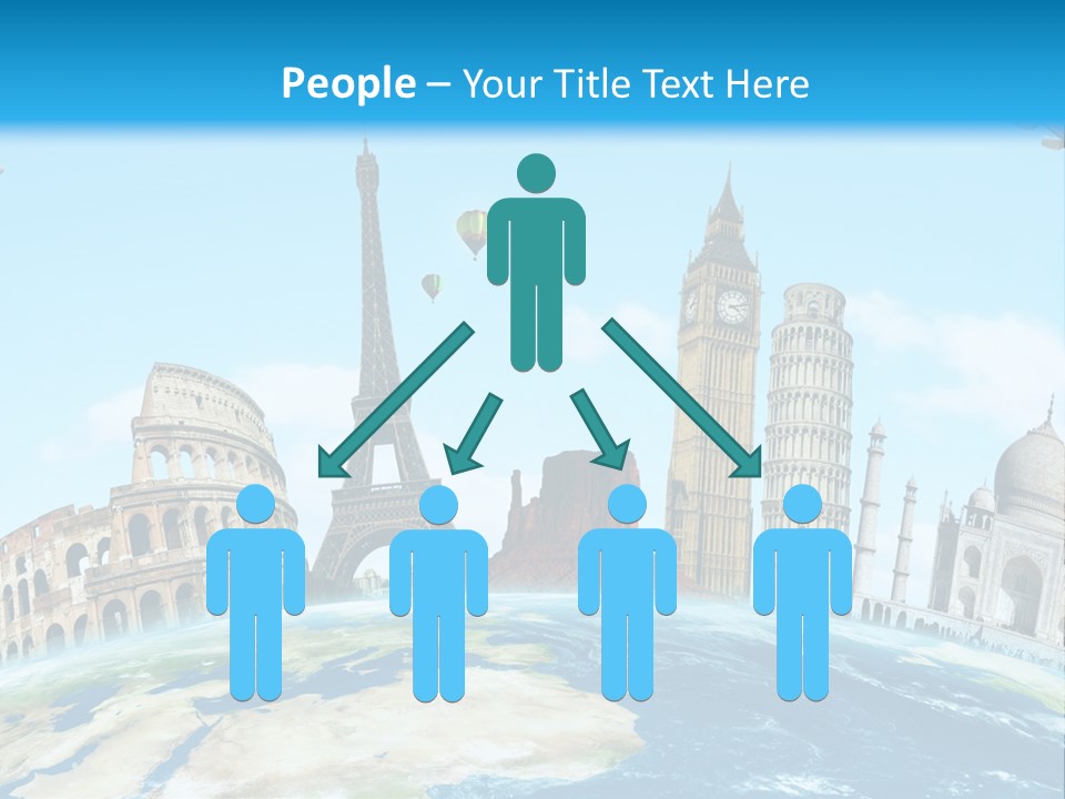 A Blue Sky With A Bunch Of Different Types Of Buildings PowerPoint Template