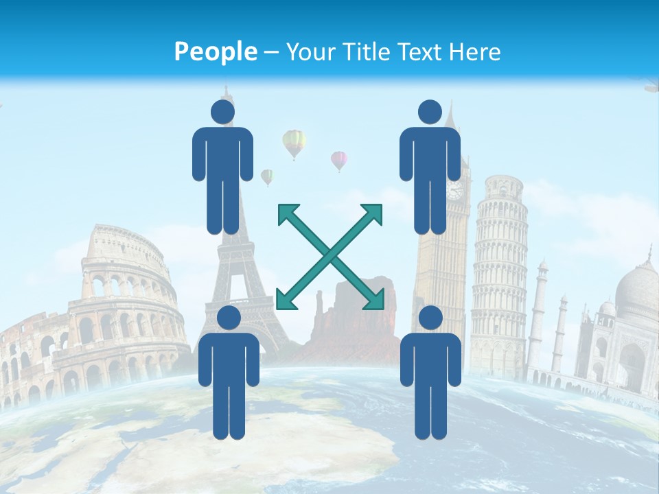 A Blue Sky With A Bunch Of Different Types Of Buildings PowerPoint Template