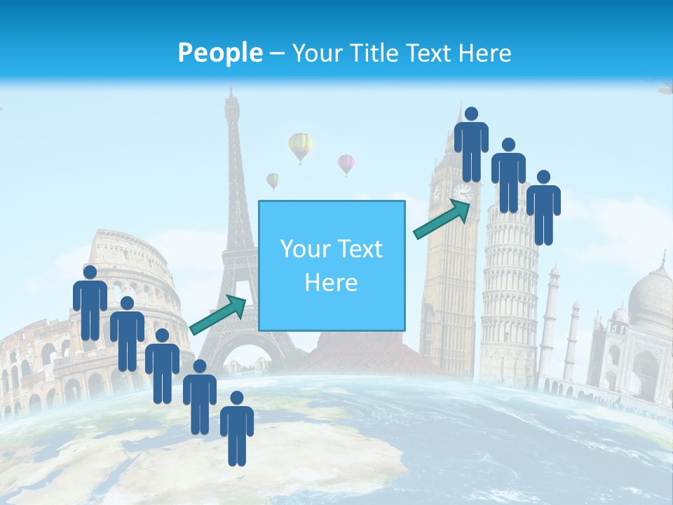 A Blue Sky With A Bunch Of Different Types Of Buildings PowerPoint Template