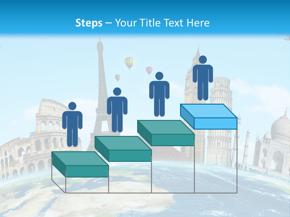 A Blue Sky With A Bunch Of Different Types Of Buildings PowerPoint Template