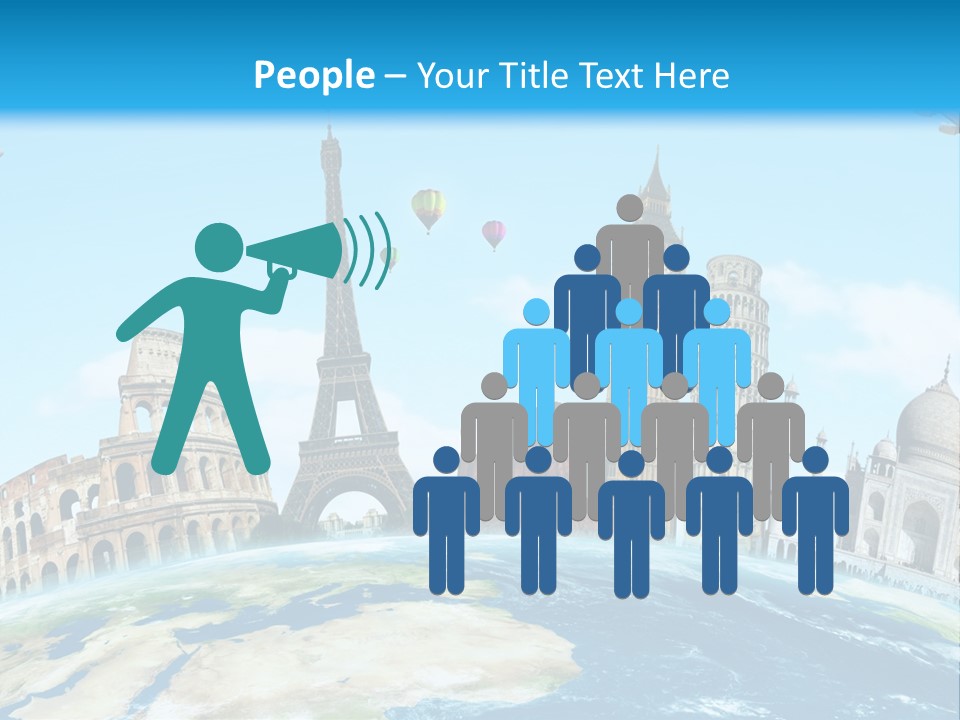 A Blue Sky With A Bunch Of Different Types Of Buildings PowerPoint Template