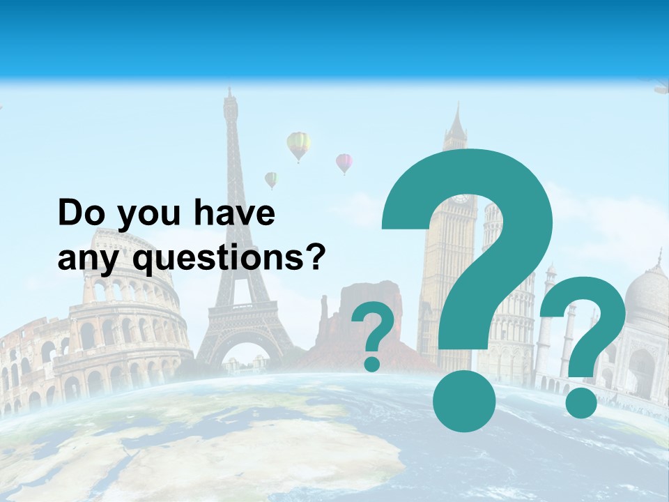 A Blue Sky With A Bunch Of Different Types Of Buildings PowerPoint Template