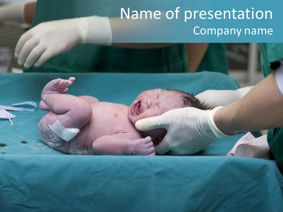 Girl Birth Baby PowerPoint Template