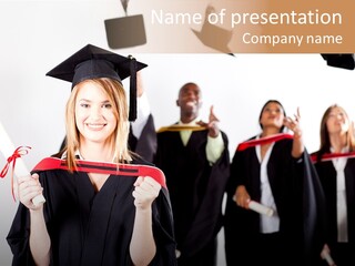 Throw Degree Graduates PowerPoint Template