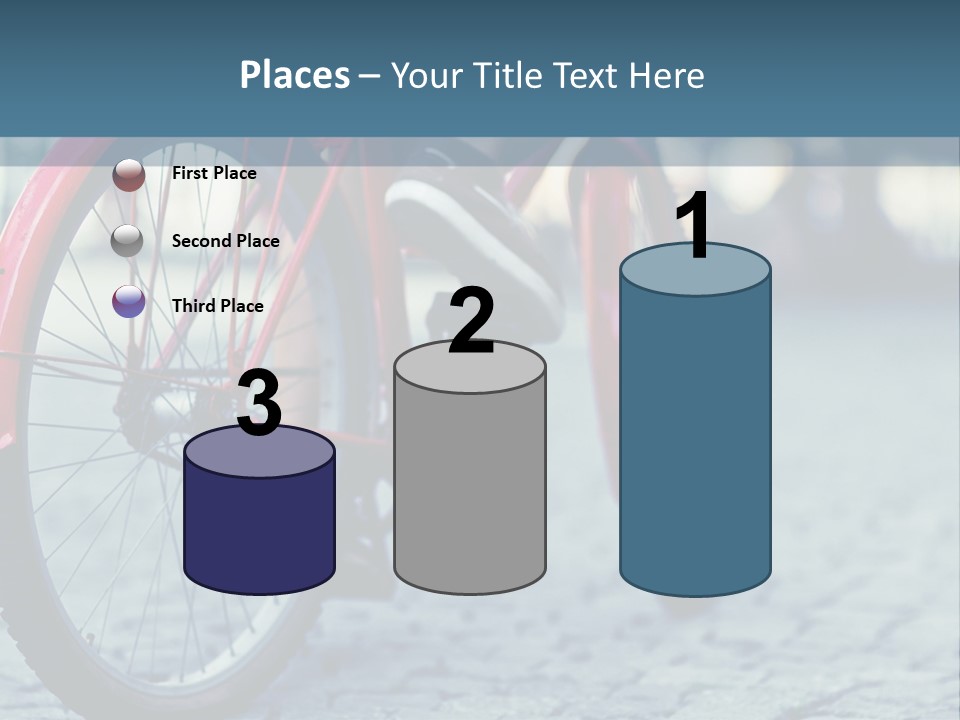 A Person Riding A Red Bike On A Street PowerPoint Template
