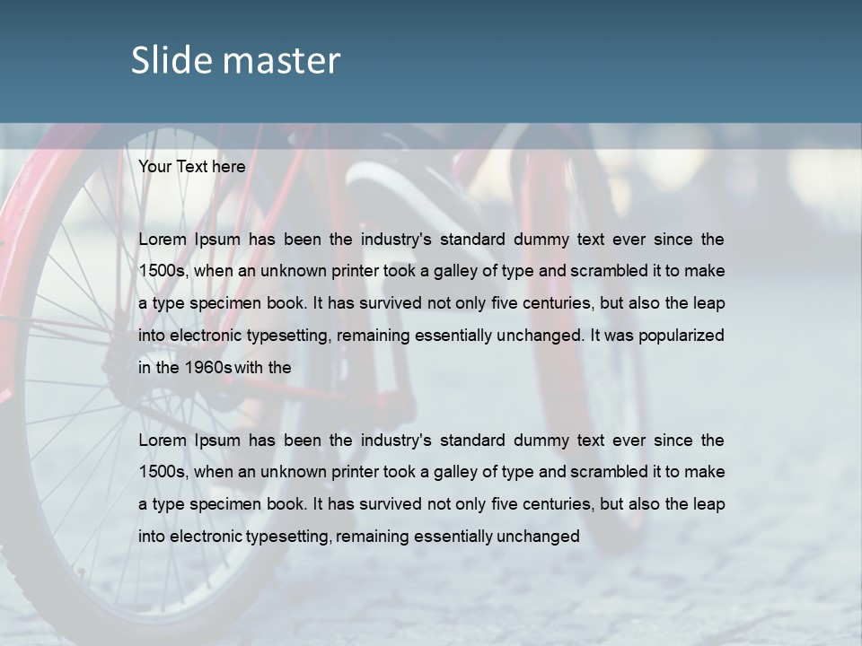 A Person Riding A Red Bike On A Street PowerPoint Template
