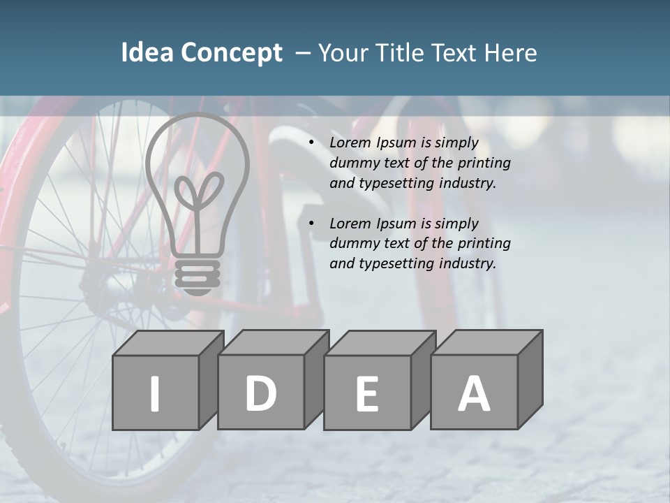 A Person Riding A Red Bike On A Street PowerPoint Template