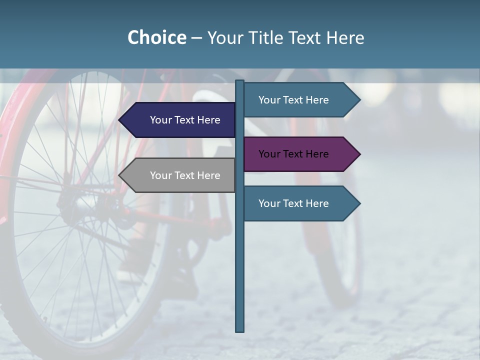 A Person Riding A Red Bike On A Street PowerPoint Template