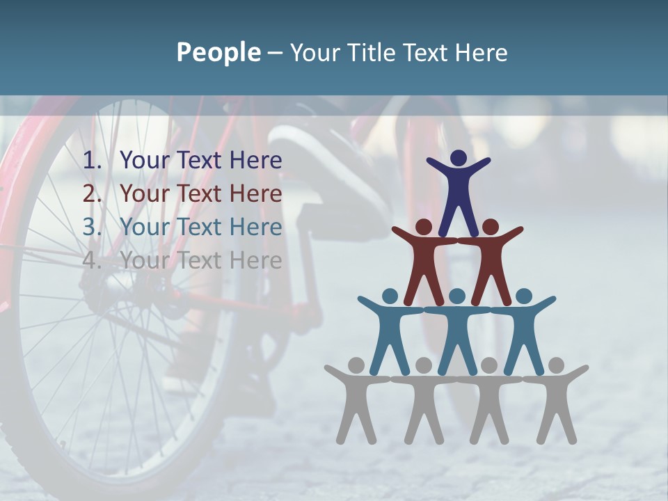 A Person Riding A Red Bike On A Street PowerPoint Template
