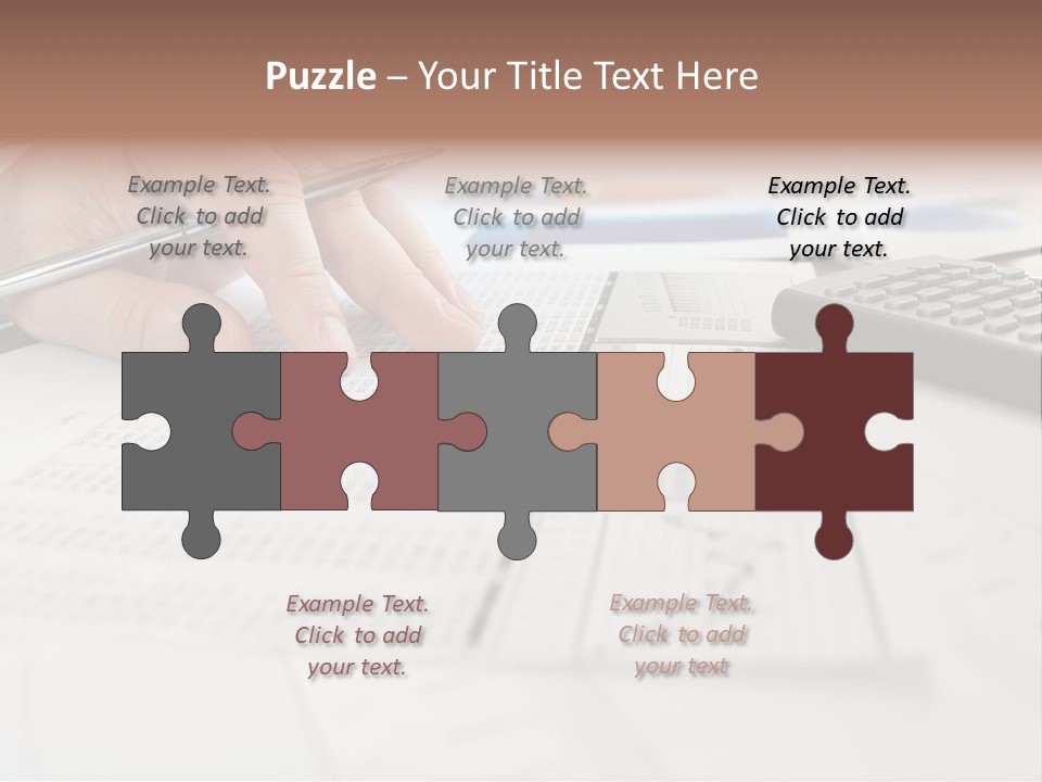 A Person Writing On A Piece Of Paper Next To A Calculator PowerPoint Template