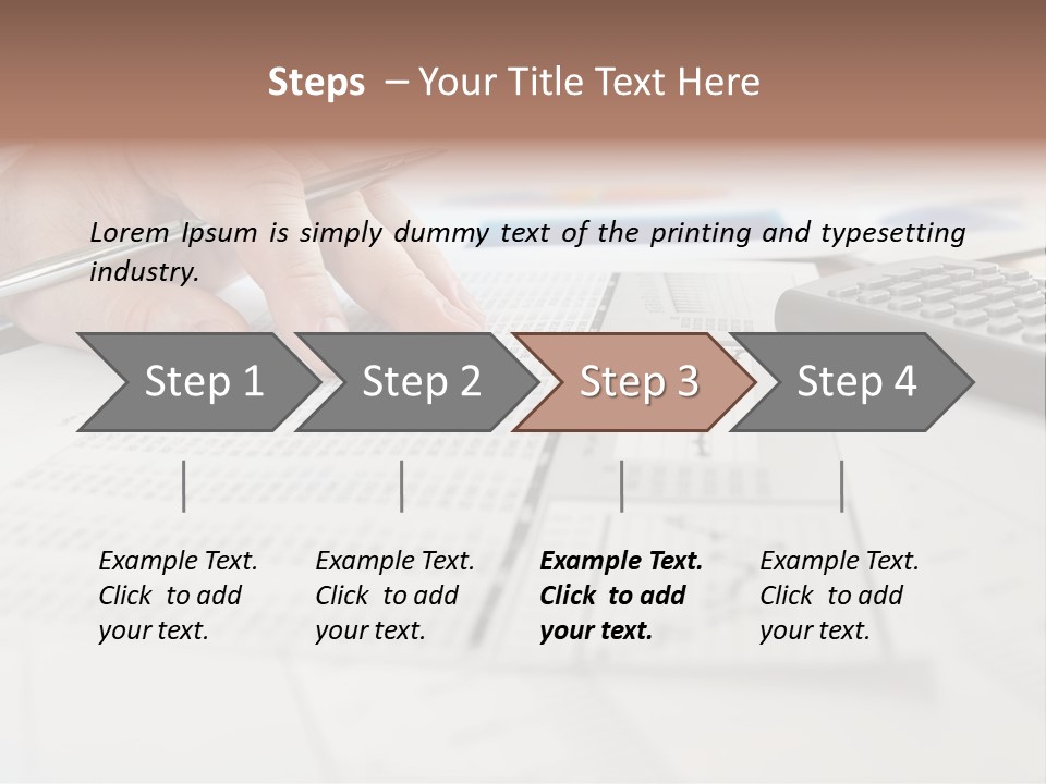 A Person Writing On A Piece Of Paper Next To A Calculator PowerPoint Template