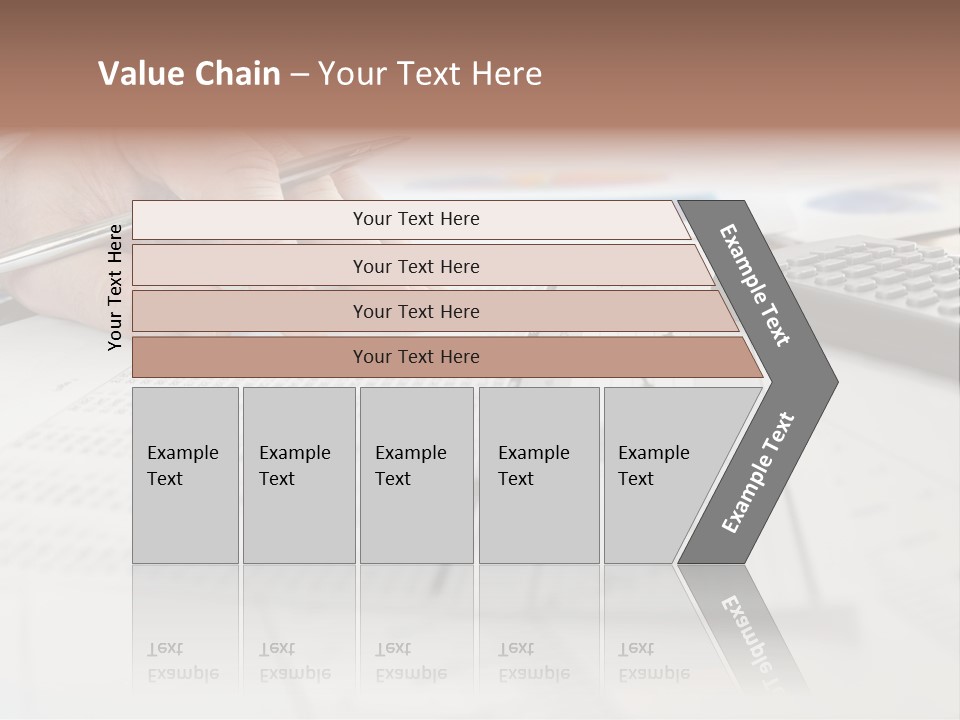 A Person Writing On A Piece Of Paper Next To A Calculator PowerPoint Template