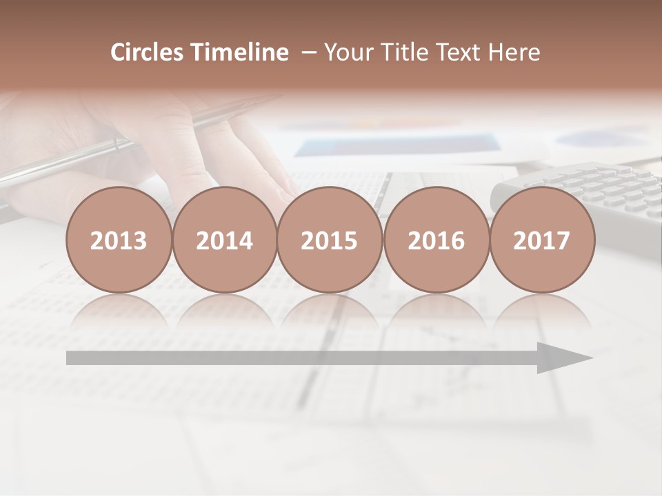 A Person Writing On A Piece Of Paper Next To A Calculator PowerPoint Template