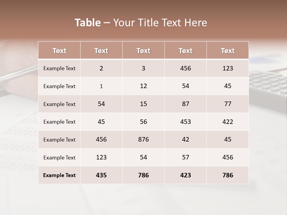 A Person Writing On A Piece Of Paper Next To A Calculator PowerPoint Template