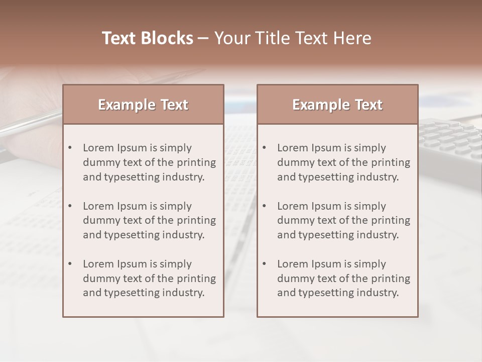 A Person Writing On A Piece Of Paper Next To A Calculator PowerPoint Template