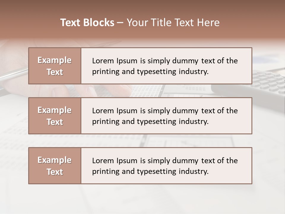 A Person Writing On A Piece Of Paper Next To A Calculator PowerPoint Template