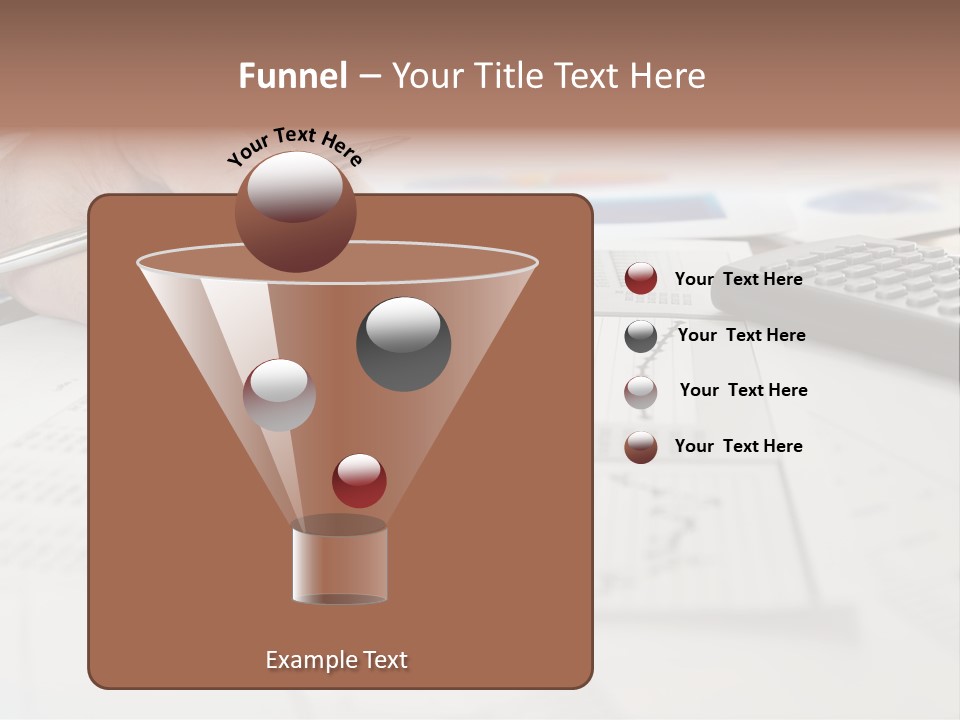 A Person Writing On A Piece Of Paper Next To A Calculator PowerPoint Template