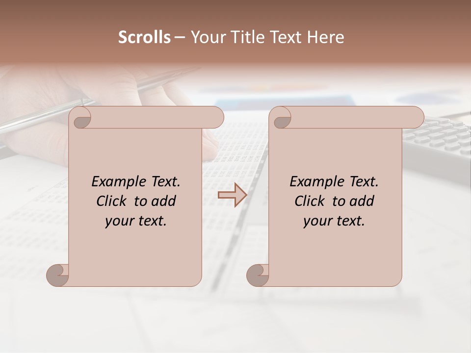 A Person Writing On A Piece Of Paper Next To A Calculator PowerPoint Template
