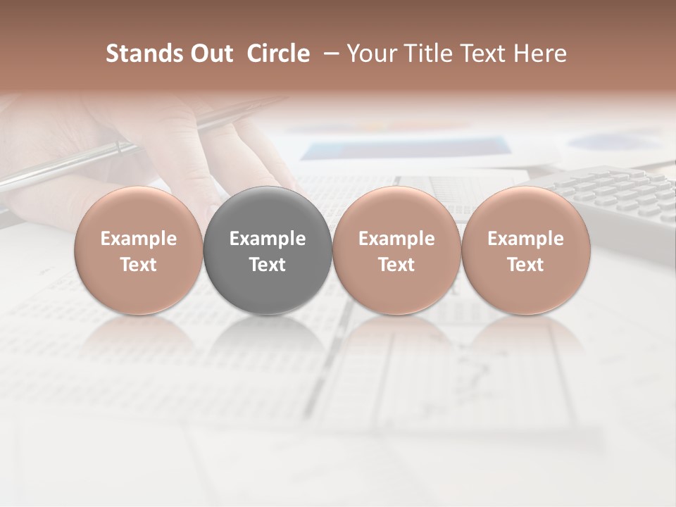 A Person Writing On A Piece Of Paper Next To A Calculator PowerPoint Template